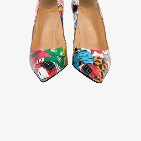 Christian Louboutin Hot Chick 100 Printed Patent Sapeur Pumps Heels Size 37 US 7 - Picture 7 of 14